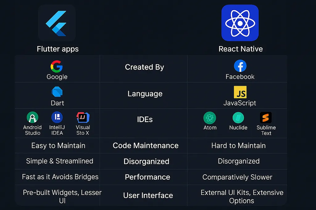 Flutter vs. React Native: What to Use in 2025
